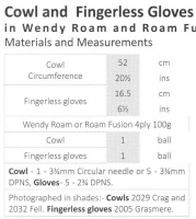 Knitting Pattern - Wendy 5937 - Roam 4 Ply - Cowl & Fingerless Gloves